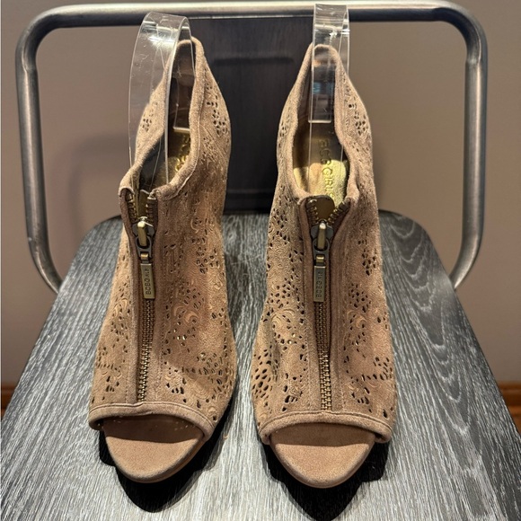 BCBGirls Brown Cut-Out Peep-Toe Wedges - Picture 11 of 11